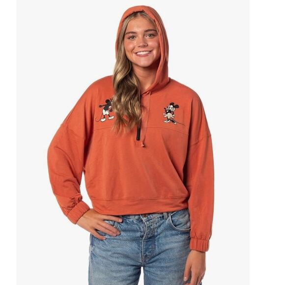 Disney Store Mickey Minnie Retro Embroidered Cropped Top Jacket Shirt Size Small - Picture 3 of 13